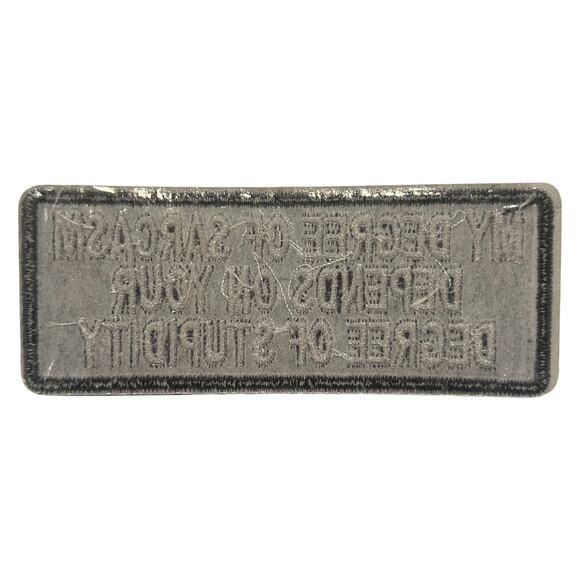 Sarcasm and Stupidity Iron On Patch - Picture 3 of 3